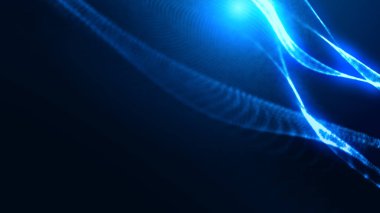 Nokta mavi dalga ışık ekran gradyan doku arkaplanı. Soyut teknoloji büyük veri dijital arkaplanı. 3d oluşturma.