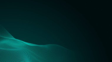 Nokta yeşil dalga ışık ekran gradyan doku arka planı. Soyut teknoloji büyük veri dijital arkaplanı. 3d oluşturma.