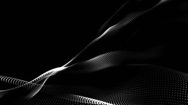 Nokta beyaz dalga teknolojisi dokusu. Soyut büyük veri dijital konsepti. 3d oluşturma.