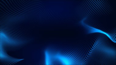 Nokta beyaz dalga ışık ekran gradyan doku arkaplanı. Soyut teknoloji büyük veri dijital arkaplanı. 3d oluşturma.