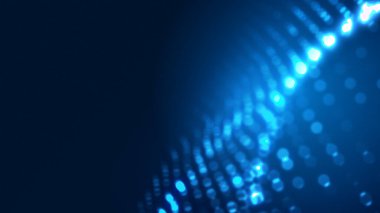 Nokta mavi dalga ışık ekran gradyan doku arkaplanı. Soyut ai teknolojisi büyük veri dijital arkaplanı. 3d oluşturma.