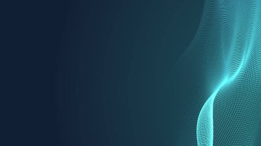 Nokta yeşil dalga ışık ekran gradyan doku arka planı. Soyut teknoloji büyük veri dijital arkaplanı. 3d oluşturma.