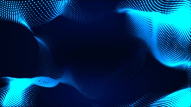 Nokta beyaz dalga ışık ekran gradyan doku arkaplanı. Soyut teknoloji büyük veri dijital arkaplanı. 3d oluşturma.