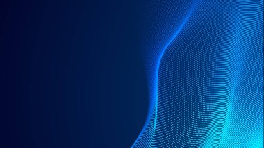 Nokta mavi dalga ışık ekran gradyan doku arkaplanı. Soyut teknoloji büyük veri dijital arkaplanı. 3d oluşturma.