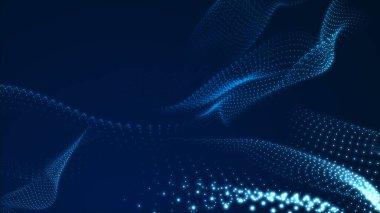 Nokta mavi dalga ışık ekran gradyan doku arkaplanı. Soyut teknoloji büyük veri dijital arkaplanı. 3d oluşturma.