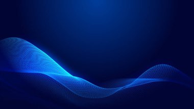 Nokta mavi dalga ışık ekran gradyan doku arkaplanı. Soyut teknoloji büyük veri dijital arkaplanı. 3d oluşturma.