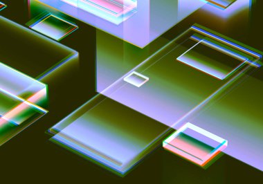 Verilerin 3 boyutlu görselleştirilmesi ve teknik arızalar. Soyut teknoloji yeniliği gelecekteki dijital arka plan. 3d oluşturma.