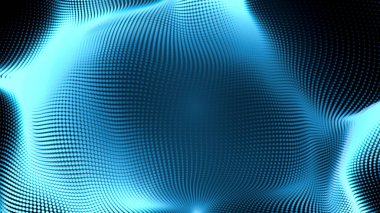 Nokta beyaz dalga ışık ekran gradyan doku arkaplanı. Soyut teknoloji büyük veri dijital arkaplanı. 3d oluşturma.