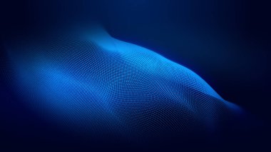 Nokta mavi dalga ışık ekran gradyan doku arkaplanı. Soyut ai teknolojisi büyük veri dijital arkaplanı. 3d oluşturma.