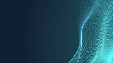 Nokta yeşil dalga ışık ekran gradyan doku arka planı. Soyut teknoloji büyük veri dijital arkaplanı. 3d oluşturma.