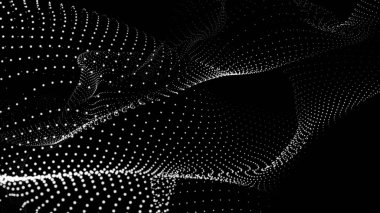 Nokta beyaz dalga teknolojisi dokusu. Soyut büyük veri dijital konsepti. 3d oluşturma.