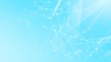 Teknoloji geçmişine sahip soyut mavi beyaz çokgen teknoloji ağı. Soyut noktalar ve satır dokusu arka planı. 3d oluşturma.