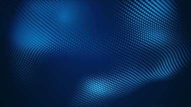 Nokta mavi dalga ışık ekran gradyan doku arkaplanı. Soyut teknoloji büyük veri dijital arkaplanı. 3d oluşturma.