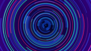 Neon hatları teknolojisi yüksek teknoloji mavi arka plan. Soyut grafik dijital gelecek konsept tasarımı.