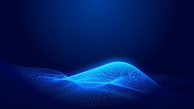 Nokta mavi dalga ışık ekran gradyan doku arkaplanı. Soyut teknoloji büyük veri dijital arkaplanı. 3d oluşturma.