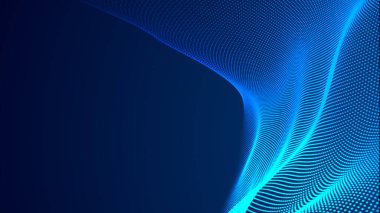 Nokta mavi dalga ışık ekran gradyan doku arkaplanı. Soyut teknoloji büyük veri dijital arkaplanı. 3d oluşturma.