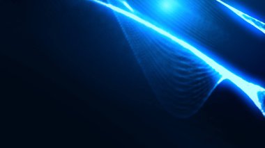 Nokta mavi dalga ışık ekran gradyan doku arkaplanı. Soyut ai teknolojisi büyük veri dijital arkaplanı. 3d oluşturma.