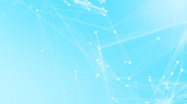 Teknoloji geçmişine sahip soyut mavi beyaz çokgen teknoloji ağı. Soyut noktalar ve satır dokusu arka planı. 3d oluşturma.