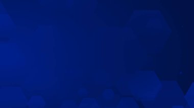 Altıgen geometrik mavi şablon teknolojisi yüksek teknolojili koyu arkaplan. Soyut grafik dijital gelecek bilim konsept tasarımı.