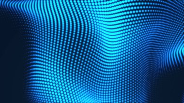 Nokta mavi dalga ışık ekran gradyan doku arkaplanı. Soyut teknoloji büyük veri dijital arkaplanı. 3d oluşturma.