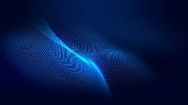 Nokta mavi dalga ışık ekran gradyan doku arkaplanı. Soyut ai teknolojisi büyük veri dijital arkaplanı. 3d oluşturma.