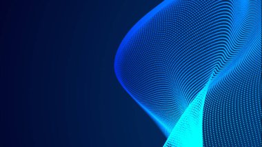 Nokta mavi dalga ışık ekran gradyan doku arkaplanı. Soyut teknoloji büyük veri dijital arkaplanı. 3d oluşturma.