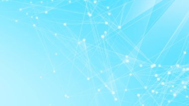 Teknoloji geçmişine sahip soyut mavi beyaz çokgen teknoloji ağı. Soyut noktalar ve satır dokusu arka planı. 3d oluşturma.