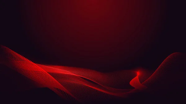 Punto Rojo Púrpura Línea Onda Claro Degradado Fondo Oscuro Tecnología — Foto de Stock