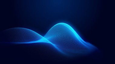 Nokta mavi dalga ışık ekran gradyan doku arkaplanı. Soyut ai teknolojisi büyük veri dijital arkaplanı. 3d oluşturma.