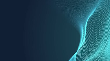 Nokta yeşil dalga ışık ekran gradyan doku arka planı. Soyut teknoloji büyük veri dijital arkaplanı. 3d oluşturma.