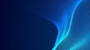 Nokta mavi dalga ışık ekran gradyan doku arkaplanı. Soyut teknoloji büyük veri dijital arkaplanı. 3d oluşturma.