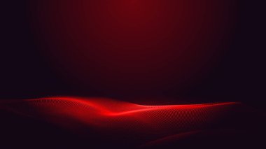 Nokta kırmızı mor dalga çizgisi açık renk gradyan koyu arkaplan. Soyut teknoloji büyük veri dijital arkaplanı. 3d oluşturma.
