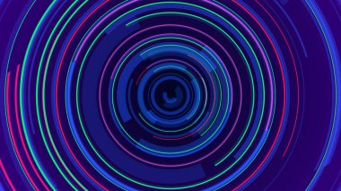 Neon hatları teknolojisi yüksek teknoloji mavi arka plan. Soyut grafik dijital gelecek konsept tasarımı.