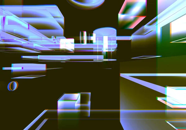 Visualizzazione Dei Dati Dello Sfondo Della Tecnologia Glitch Innovazione Tecnologica — Foto Stock