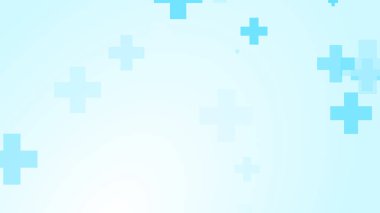 Tıbbi beyaz mavi haç desenli arka plan. Soyut sağlık teknolojisi ve bilim konsepti.