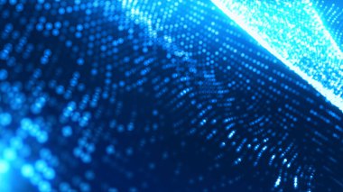 Nokta mavi dalga ışık ekran gradyan doku arkaplanı. Soyut ai teknolojisi büyük veri dijital arkaplanı. 3d oluşturma.