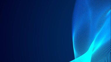 Nokta mavi dalga ışık ekran gradyan doku arkaplanı. Soyut teknoloji büyük veri dijital arkaplanı. 3d oluşturma.