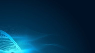 Nokta mavi dalga ışık ekran gradyan doku arkaplanı. Soyut teknoloji büyük veri dijital arkaplanı. 3d oluşturma.