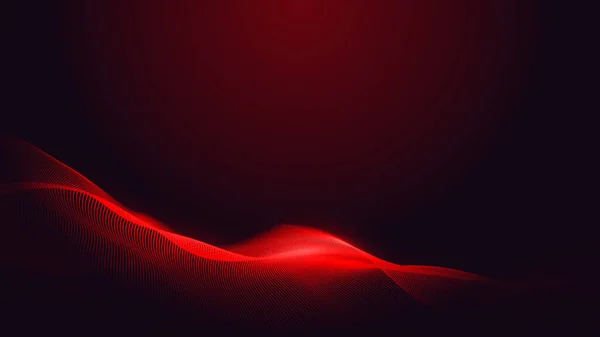 Dot red purple wave line light gradient dark background. Abstract  technology big data digital background. 3d rendering.