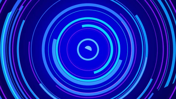 Circle blue neon light technology Hi-tech dark background. Abstract graphic digital future concept design.