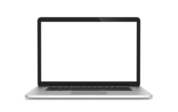 Mockup Abu Abu Laptop Putih Diisolasi Pada Latar Belakang Putih — Stok Foto