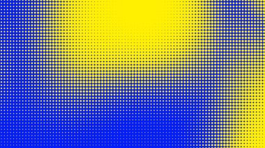 Noktalar yarım ton mavi sarı renk desenli, teknolojik dijital arkaplanlı. Noktalar, yaz arkaplanlı sanat çizgi romanları.. 