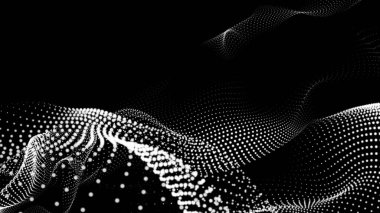 Nokta beyaz dalga teknolojisi dokusu. Soyut büyük veri dijital konsepti. 3d oluşturma.