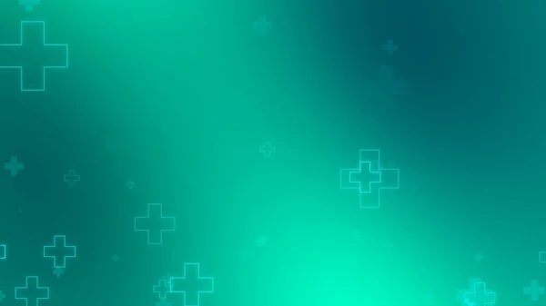 Medizinische Gesundheit Blau Grün Kreuz Neon Licht Formen Muster Hintergrund — Stockfoto