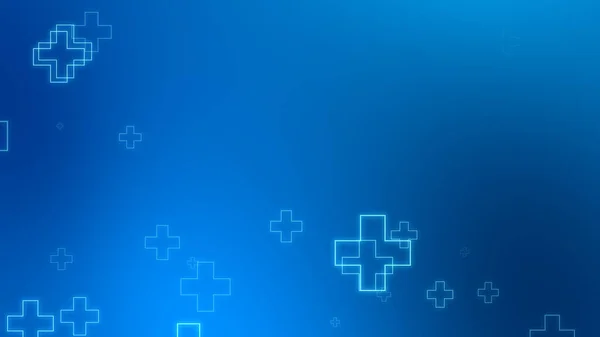Медичне Здоров Синій Хрест Неонового Світла Формує Фон Анотація Технології — стокове фото