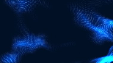 Nokta beyaz dalga ışık ekran gradyan doku arkaplanı. Soyut teknoloji büyük veri dijital arkaplanı. 3d oluşturma.