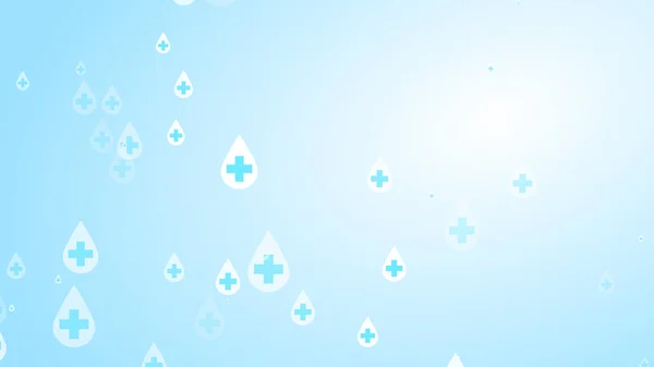 Medical Health Kreuz Weiß Auf Blauem Desinfektionsmittel Tropfenmuster Hintergrund Abstraktes — Stockfoto