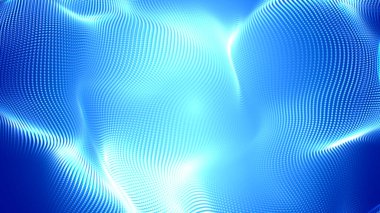 Nokta beyaz dalga ışık ekran gradyan doku arkaplanı. Soyut teknoloji büyük veri dijital arkaplanı. 3d oluşturma.