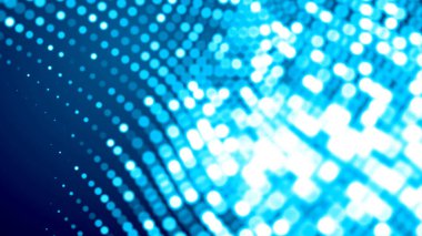 Nokta beyaz dalga ışık ekran gradyan doku arkaplanı. Soyut teknoloji büyük veri dijital arkaplanı. 3d oluşturma.