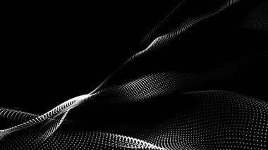 Nokta beyaz dalga teknolojisi dokusu. Soyut büyük veri dijital konsepti. 3d oluşturma.